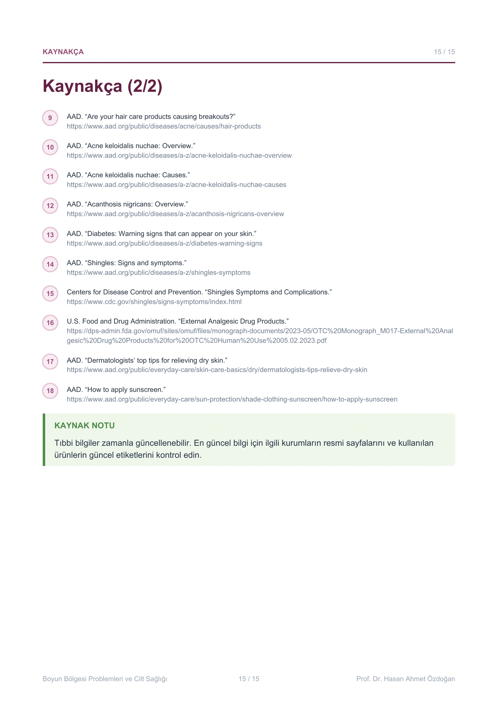 Leitfaden zu Problemen im Nackenbereich und zur Hautgesundheit – Seite 15