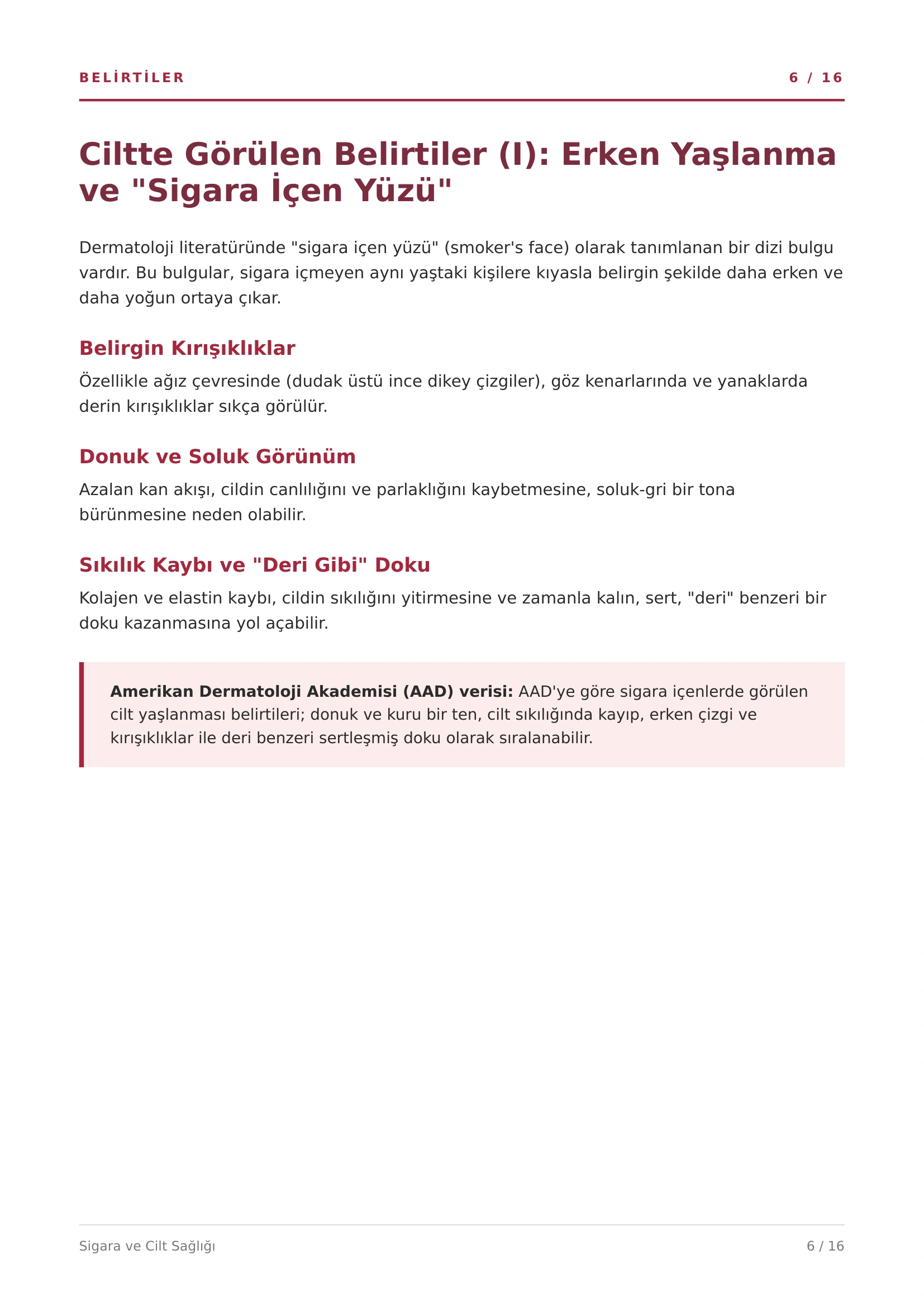 Sigara ve Cilt Sağlığı Rehberi - Sayfa 6